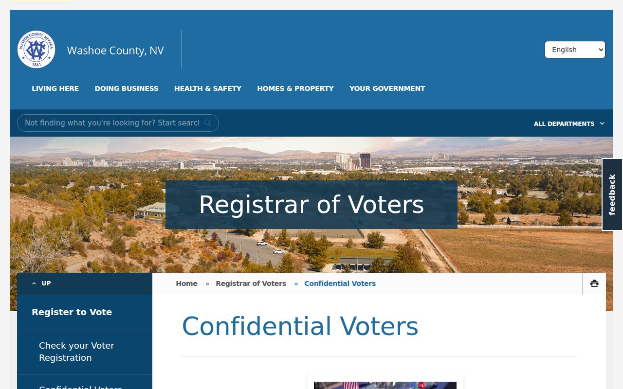 Reno neighbors confidential voter address and public voter list rules