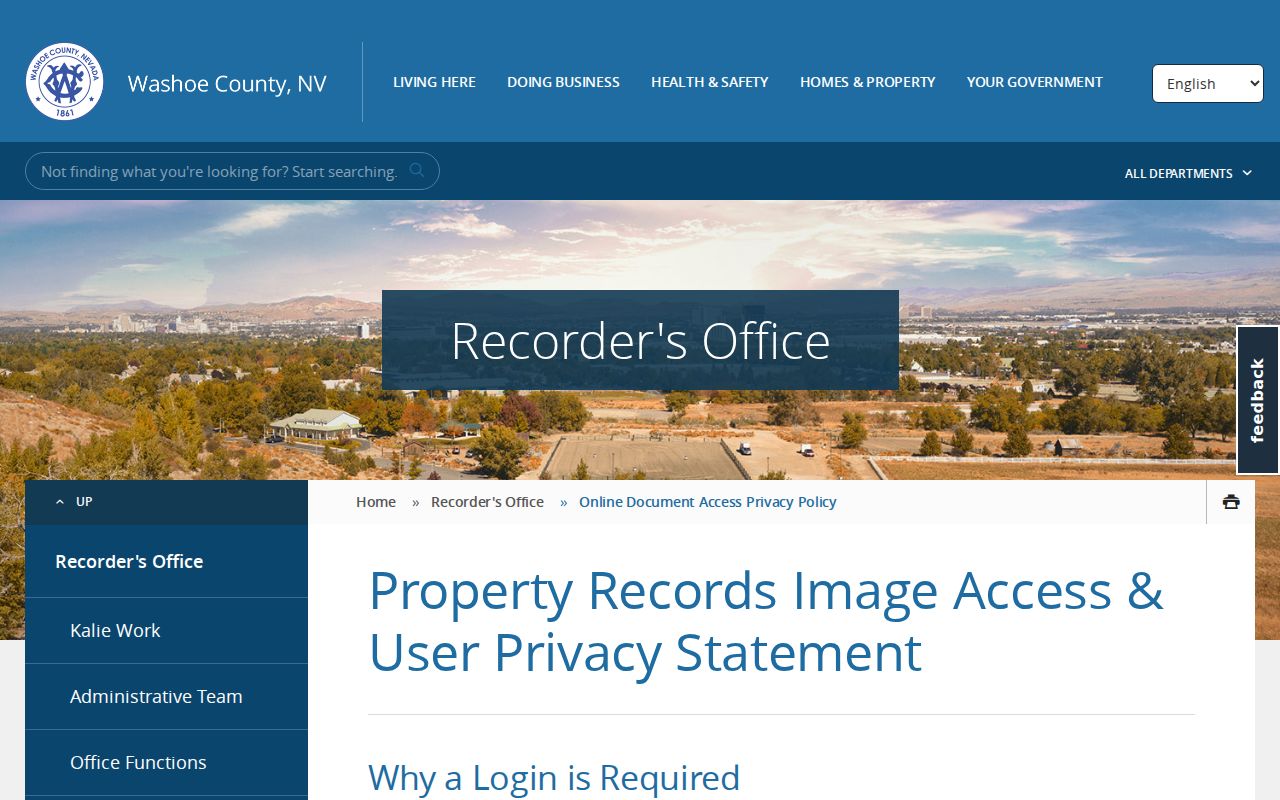 Reno previous residents Recorder public index and image login