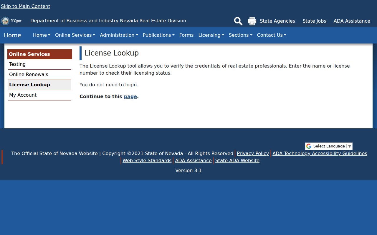 Reno residents directory Nevada real estate license lookup