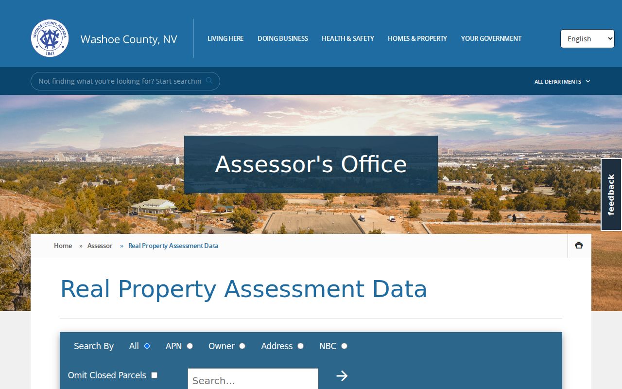 Reno residents directory Washoe Assessor CAMA parcel search